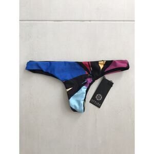 Gypsea Swim Carbon Print Cheeky Thong Bikini Bottom